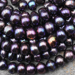 Large Genuine Dark Peacock Black Multicolor Freshwater Pearl 12mm 14mm Rondelle Beads Metallic Luster 15.5" Strand