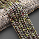 Faceted Natural Dragon Blood Jasper Carved Heart Beads 8mm Gemstone 15.5" Strand