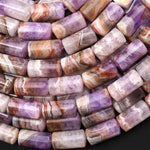 Rare AAA Natural Rainbow Amethyst Tube Beads 20x10mm 15.5" Strand