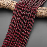 AAA Natural Red Garnet Faceted 4mm Thin Rondelle Beads Gemstone 15.5" Strand