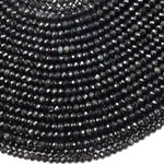 Genuine Natural Black Rainbow Obsidian Faceted 4mm Rondelle Beads 15.5" Strand