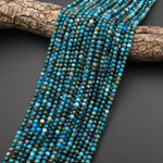 Natural Blue Apatite 4mm Smooth Round Beads 15.5" Strand