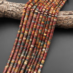 AAA Natural Red Creek Jasper Beads 6mm Smooth Heishi 15.5" Strand
