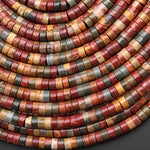 AAA Natural Red Creek Jasper Beads 6mm Smooth Heishi 15.5" Strand