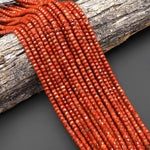 AAA Faceted Natural Red Jasper Heishi Rondelle Beads 6mm 15" Strand