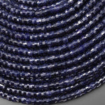 Faceted Blue Goldstone Heishi Rondelle Beads 6mm 15" Strand