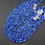 AAA Faceted Natural Blue Lapis Heishi Rondelle Beads 6mm 15" Strand