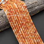 AAA Faceted Natural Orange Aventurine Heishi Rondelle Beads 6mm 15" Strand