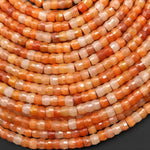 AAA Faceted Natural Orange Aventurine Heishi Rondelle Beads 6mm 15" Strand