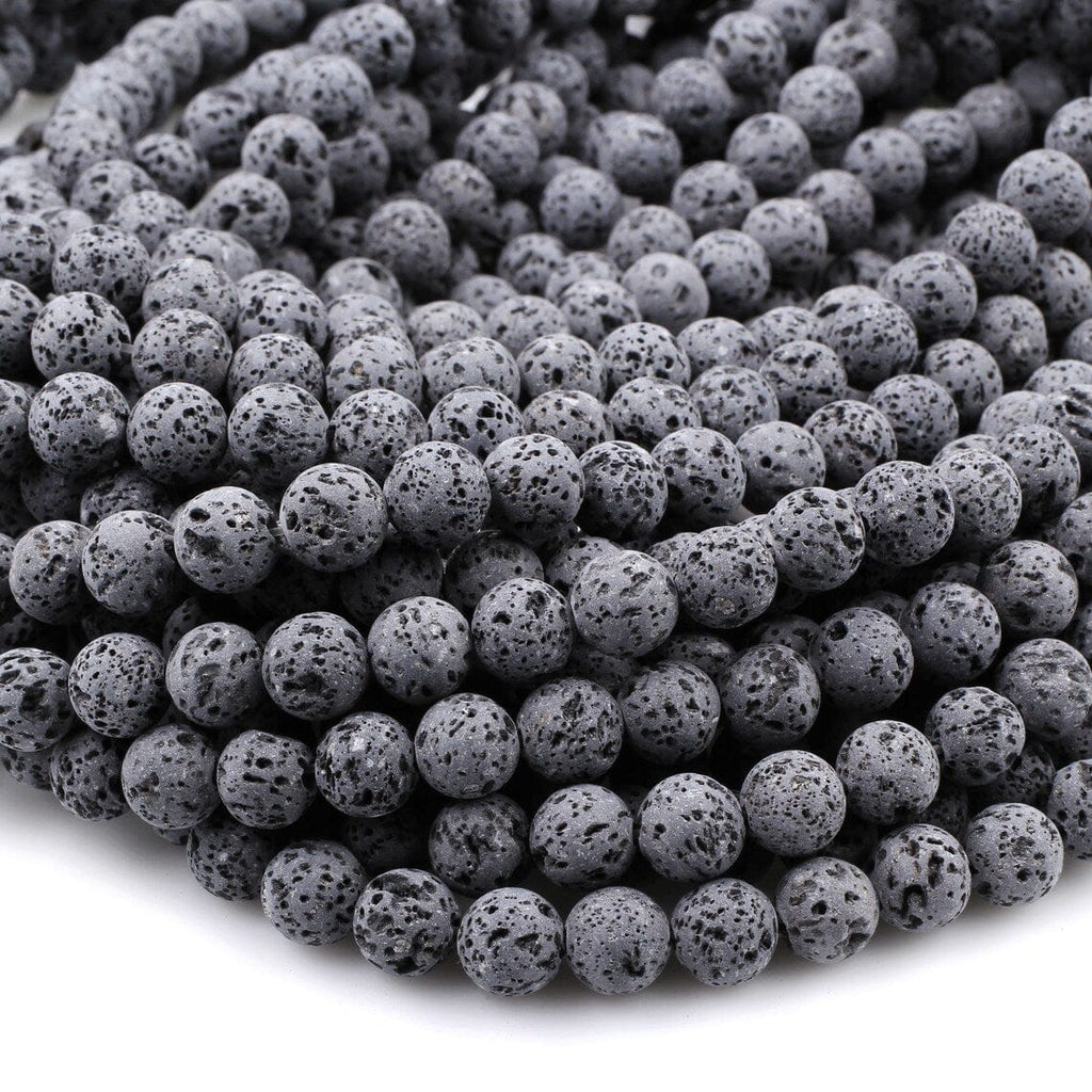 28pcs 14mm Black Round Natural Lava Rock Beads Volcanic Gemstone Loose Beads Lava Stone Beads Essential Oil Diffuser Necklace