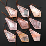 Large Faceted Natural Brazilian Quartz Faceted Kite Diamond Pendant Side Drilled Pendulum