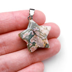 Natural Ocean Moss Agate Pendant Gemstone Star