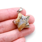 Natural Ocean Moss Agate Pendant Gemstone Star