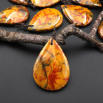 Rare AAA Natural Golden Yellow Red Blue Pietersite Teardrop Pendant Gemstone From South Africa