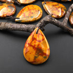 Rare AAA Natural Golden Yellow Red Blue Pietersite Teardrop Pendant Gemstone From South Africa