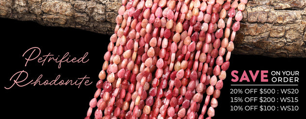 Faceted Natural Pink Petrified Rhodonite Leaf Teardrop Gemstone Beads 4x6mm 15.5