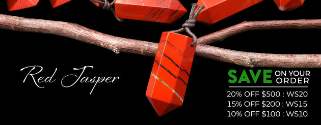AAA Natural Red Jasper Crystal Faceted Hexagonal Point Pendant for Jewelry Making;  SAVE ON YOUR ORDER: 20% OFF $500: WS20; 15% OFF $200: WS15; 10% OFF $100: WS10