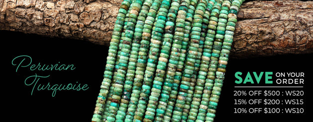 AAA Faceted Natural Peruvian Turquoise Heishi Rondelle Beads 6mm 15