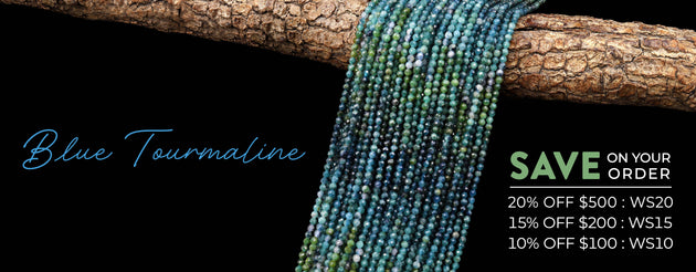 Faceted Natural Blue Tourmaline 3mm Round Beads Ombre Gemstone 15.5