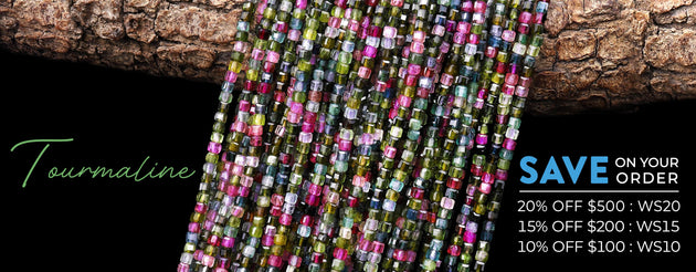AAA Translucent Natural Tourmaline Faceted 2mm Fuchsia Pink Green Cube Beads Gemstone 15.5