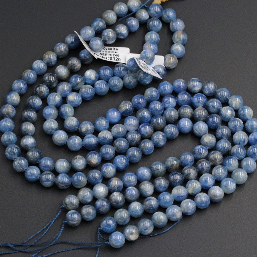 A Grade Natural Blue Kyanite 10mm Round Beads 16" Strand