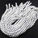 Natural Howlite 4mm 6mm 8mm 10mm 12mm Smooth Plain Round Beads 15.5" Strand