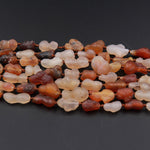 Natural Tibetan Peanut Agate Freeform Reddish Brown Beige Antique Look AKA Gobi Agate Beads 16" Strand