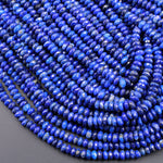 Faceted Natural Blue Lapis 6mm Rondelle Beads High Quality Gemstone 16" Strand