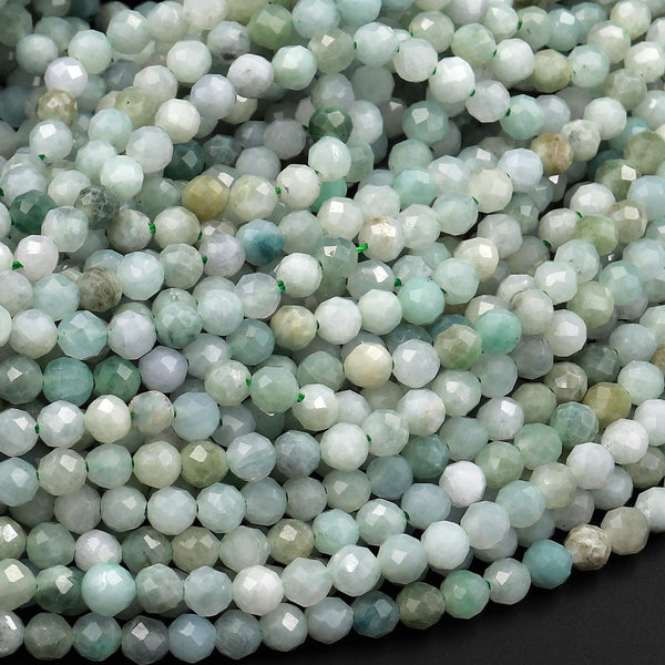 LPBeads 100pcs 8mm Natural Green Jade Beads Gemstone Round Loose Beads for Jewelry Making with Crystal Stretch Cord