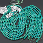 Natural Blue Green Turquoise 6mm Round Beads Highly Polished High Quality Real Genuine Turquoise Spheres Gemstone 16" Strand
