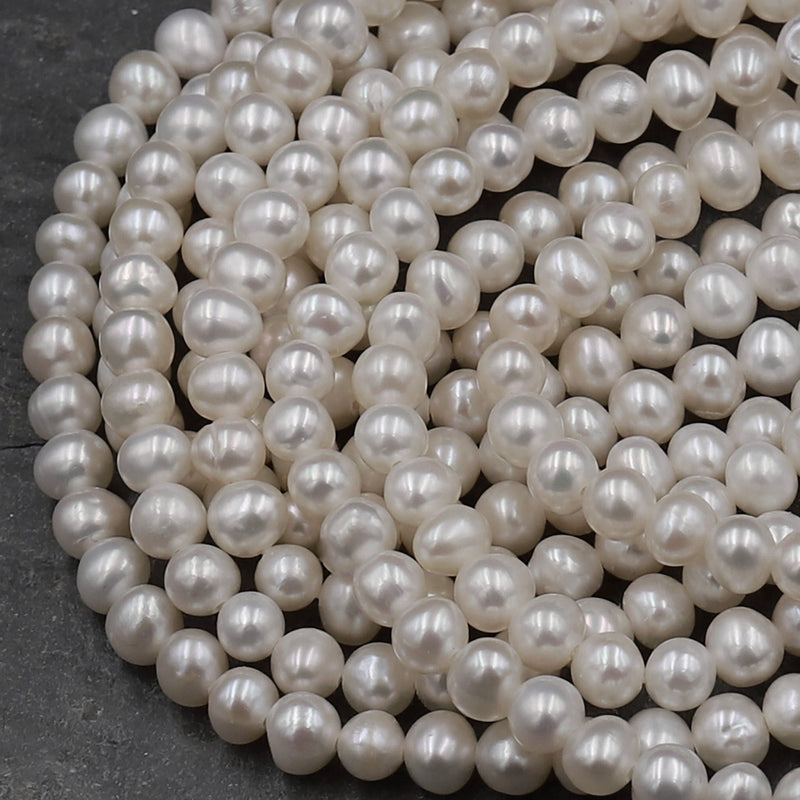 AAA Round White Small Freshwater Loose Pearl Beads Half Drilled Sold by 1  bag/20pcs