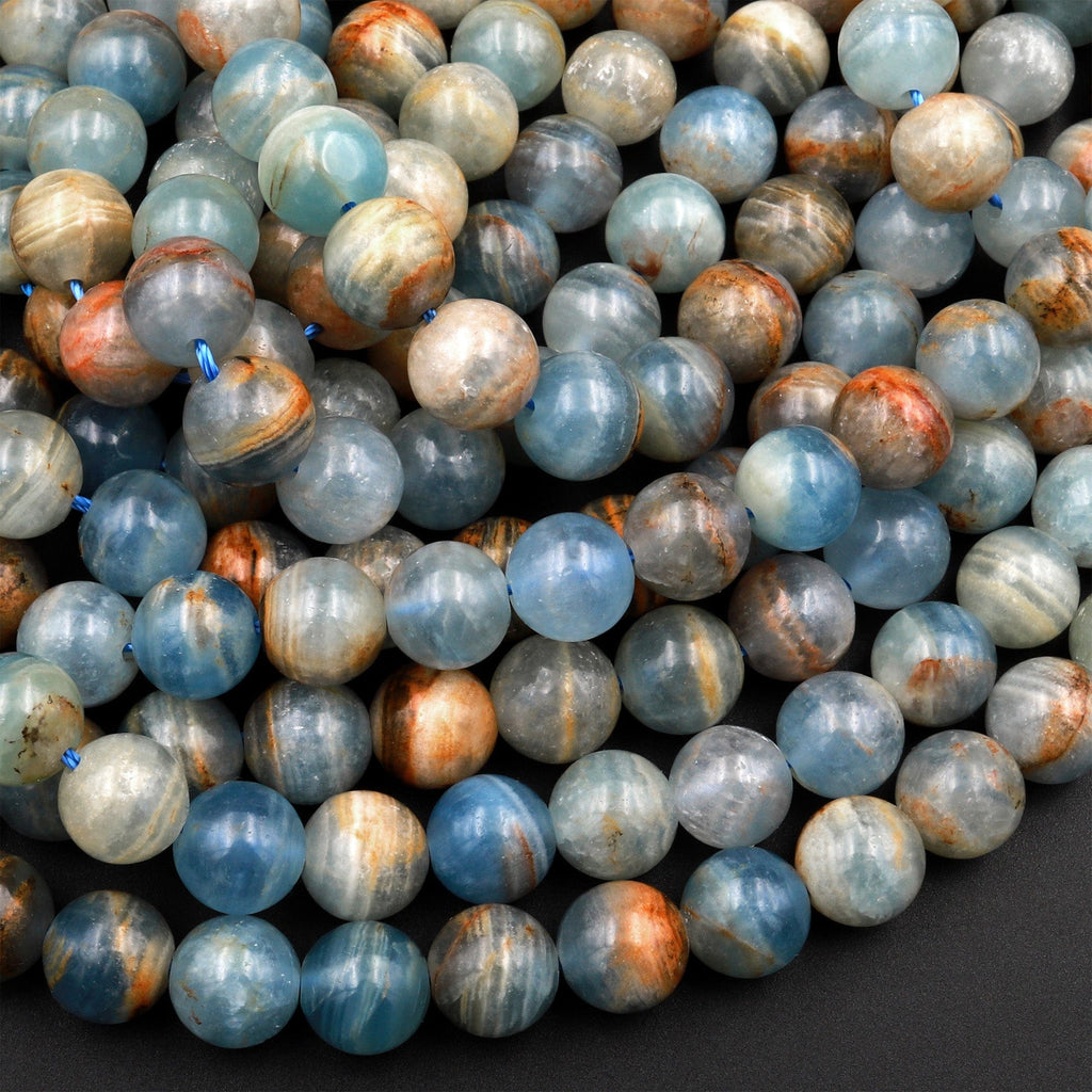 AAA Mystic Blue Tiger Eye 4mm 6mm 8mm 10mm Smooth Round Beads 15.5