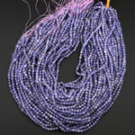 Natural Tanzanite Round Beads 2mm 3mm 4mm 6mm Micro Faceted Real Genuine Gemstone 15.5" Strand