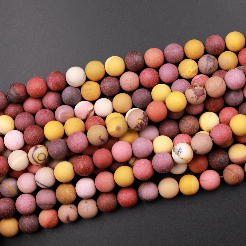 Matte Natural Australian Mookaite Matte 4mm 6mm 8mm 10mm 12mm Round Beads 15.5" Strand