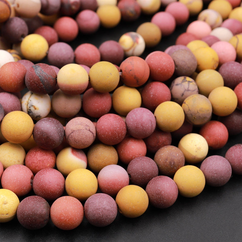 Matte Natural Australian Mookaite Matte 4mm 6mm 8mm 10mm 12mm Round Beads 15.5" Strand