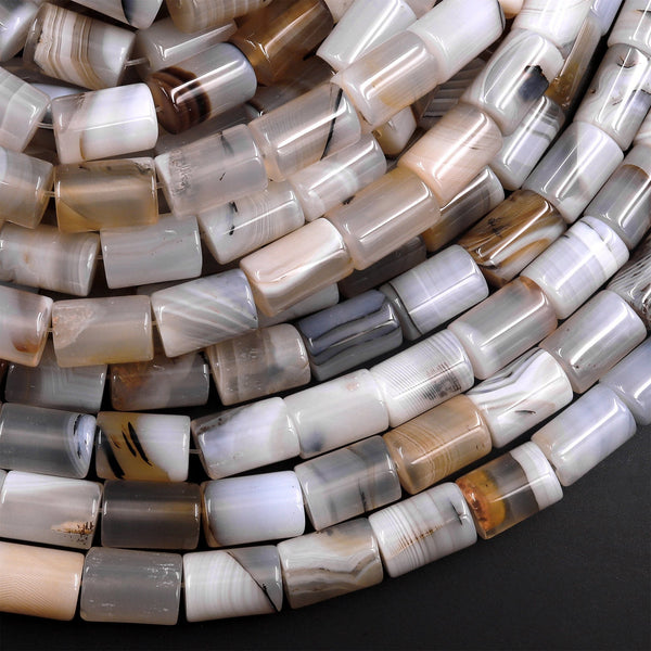 Montana (Pale) Agate Round Beads - 8mm, Nomad Bead Merchants