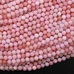 AAA Quality Micro Faceted Natural Peruvian Pink Opal 2mm 3mm 4mm 5mm 6mm 8mm Faceted Round Laser Diamond Cut Pink Gemstone 15.5" Strand