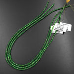 Micro Faceted AAA Tiny Small Natural Green Tsavorite Rondelle Beads 3mm Faceted Rondelle Gemstone Beads 14" Strand