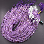 Faceted Natural Ametrine 6mm 8mm Rondelle Beads 15.5" Strand
