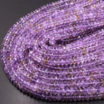 Faceted Natural Ametrine 6mm 8mm Rondelle Beads 15.5" Strand