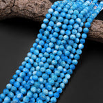 Natural Heavenly Blue Apatite 6mm 8mm 10mm Round Beads 15.5" Strand