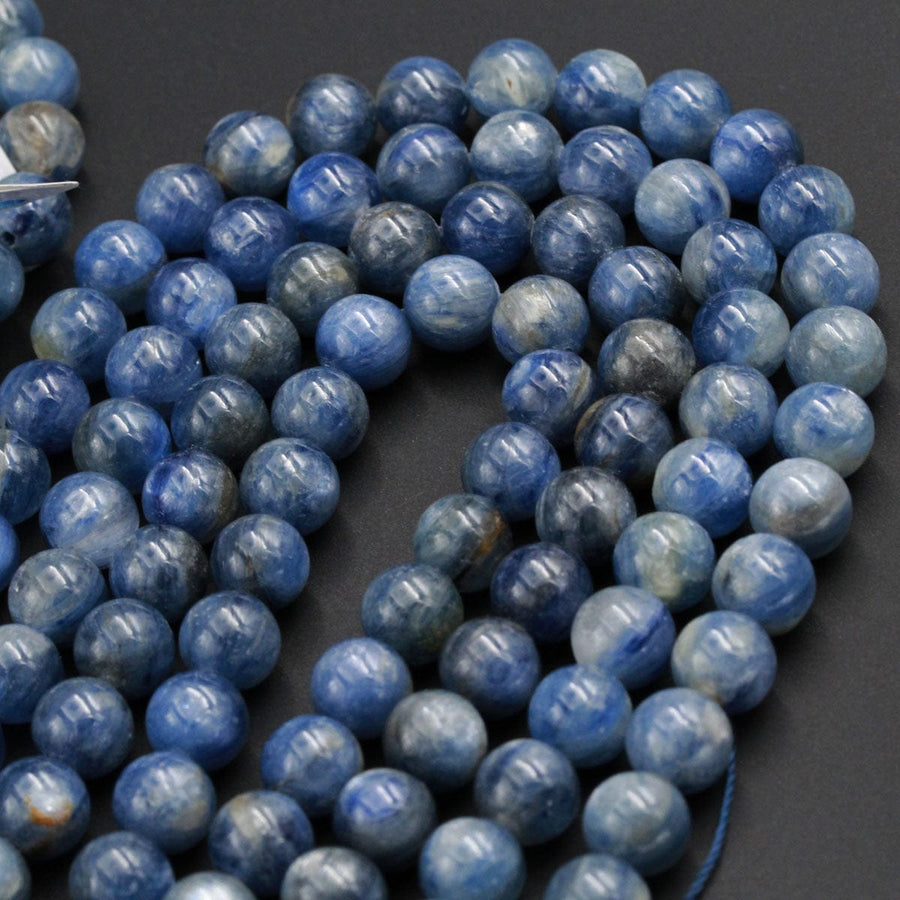 A Grade Natural Blue Kyanite 10mm Round Beads 16" Strand
