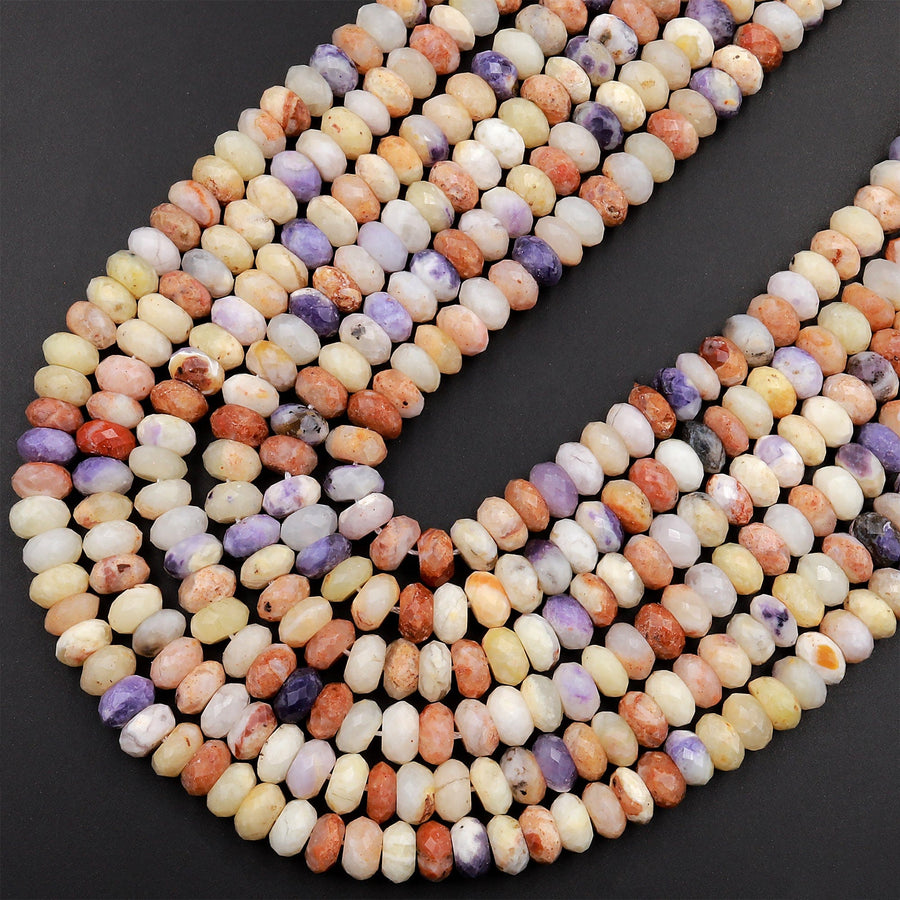 Mexican Morado Purple Opal Faceted Rondelle Beads 4mm 6mm 8mm 10mm 15.5" Strand