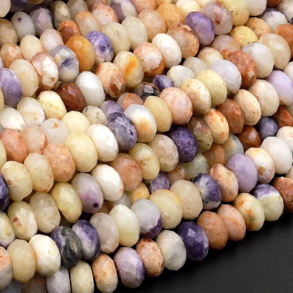 Mexican Morado Purple Opal Faceted Rondelle Beads 4mm 6mm 8mm 10mm 15.5" Strand