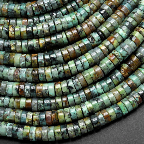 Natural African Turquoise Heishi Beads 4mm 6mm 15.5" Strand