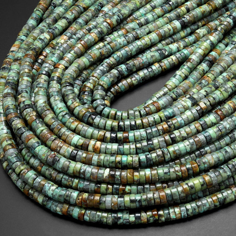 Natural African Turquoise Heishi Beads 4mm 6mm 15.5 Strand