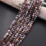 AAA Faceted Botswana Agate 4mm 6mm 8mm10mm 12mm 14mm 16mm Round Beads 15.5" Strand
