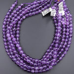 Natural Amethyst 4mm 6mm 8mm 10mm Round Beads AA Grade High Quality Polished Rich Purple Spheres Gemstone Beads 15.5" Strand