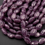 AAA Grade Natural Maroon Purple Lepidolite 10x14mm Oval Beads High Quality 100% Natural Lepidolite Gemstone Full 16" Strand