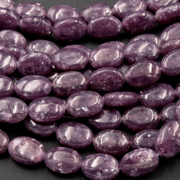 AAA Grade Natural Maroon Purple Lepidolite 10x14mm Oval Beads High Quality 100% Natural Lepidolite Gemstone Full 16" Strand